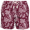 MC2 SAINT BARTH MAN LIGHT FABRIC SWIM SHORTS WITH BURGUNDY PAISLEY PRINT