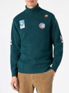 Mc2 Saint Barth Man Green Turtle-neck Sweater