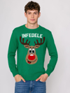 Mc2 Saint Barth Man Green Sweater Infedele Print In Green