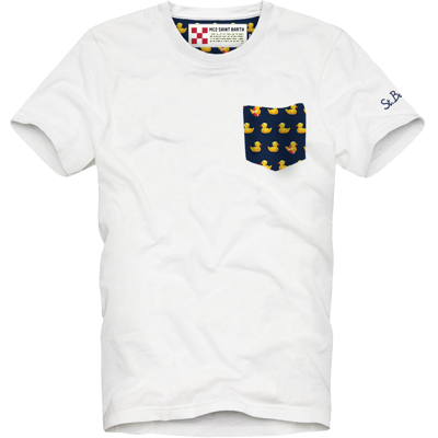 Mc2 Saint Barth White Man T-shirt With Pocket