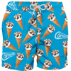Mc2 Saint Barth Man Classic Swim Shorts With Algida Print Algida® Special Edition In Blue