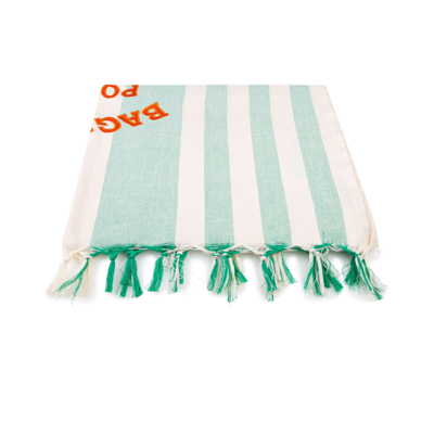 Mc2 Saint Barth Lightweight Fouta With Porto Cervo Embroidery In Green