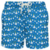 Mc2 Saint Barth Light Fabric Man Swim Shorts Tequila Print In Blue