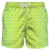 Mc2 Saint Barth Lightweight Fabric Swim Shorts With Starfish Print In Yellow