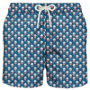 Mc2 Saint Barth Light Fabric Man Swim Shorts Pop Corn Print In Blue