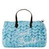 Mc2 Saint Barth Light Blue Tricot Handbag In Blue