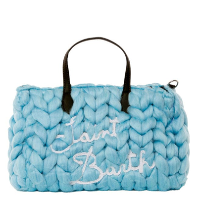 Mc2 Saint Barth Light Blue Tricot Handbag