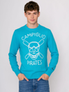 Mc2 Saint Barth Light Blue Man Sweater Campiglio Pirates Embroidery In Blue
