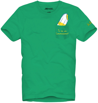 Mc2 Saint Barth Cotton T-shirt With Ti Va Un Lemonissimo? Embroidery Algida® Special Edition In Green