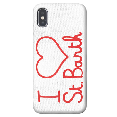 Mc2 Saint Barth I Love St. Barth Embroidered Cover For Iphone X And Xs In White