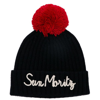 MC2 SAINT BARTH HAT WITH POMPON AND SUN MORITZ EMBROIDERY