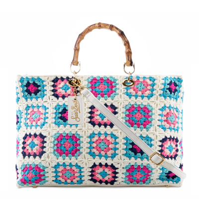 Mc2 Saint Barth Handmade Crochet Bag In White