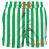 MC2 SAINT BARTH GREEN MID-LENGTH SWIM SHORTS WITH EMBROIDERY