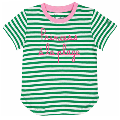 Mc2 Saint Barth Kids' Girl T-shirt With Stripes And Embroidery