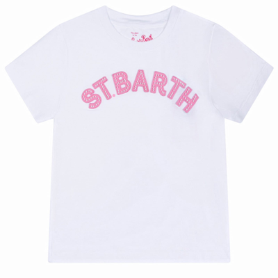 Mc2 Saint Barth Kids' Girl T-shirt With Saint Barth Patches In White