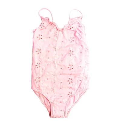 Mc2 Saint Barth Kids' Girl Pink Sangallo One Print Swimsuit