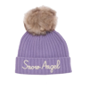 MC2 SAINT BARTH GIRL HAT WITH POMPON AND SNOW ANGEL EMBROIDERY