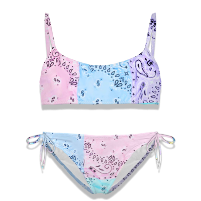 Mc2 Saint Barth Kids' Girl Bralette Bikini In Multicolor