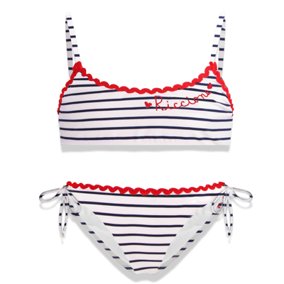 Mc2 Saint Barth Kids' Girl Bikini Swimsuit With Riccione Embroidery