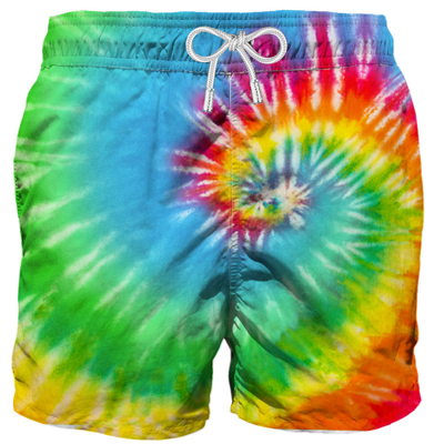 Mc2 Saint Barth Fluo Te Dye Man Swimshorts In Multicolor