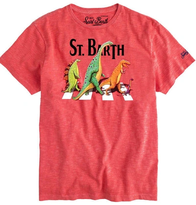 Mc2 Saint Barth Kids' Dinosaurs Red Boys T-shirt