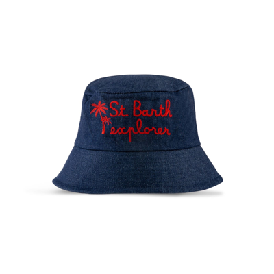 Mc2 Saint Barth Denim Bucket Hat In Blue