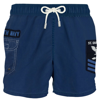 Mc2 Saint Barth Délavé Blue Navy Cargo Man Shorts In Blue