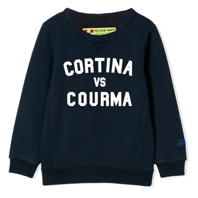 Mc2 Saint Barth Kids' Cortina Vs Courma Boys Sweatshirt In Blue