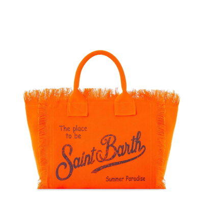 Mc2 Saint Barth Colette Fluo Orange Cotton Canvas Bag