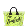 Mc2 Saint Barth Colette Cotton Canvas Bag With Fluo Yellow Bandanna Print In Yellow