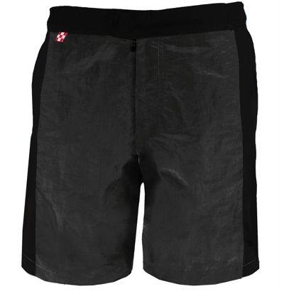 Mc2 Saint Barth Check Swim Shorts With Contrast Lateral Band In Black
