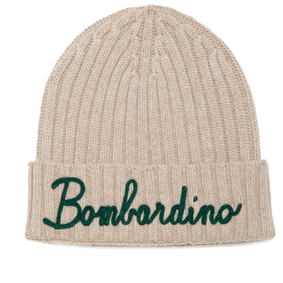 Mc2 Saint Barth Cashmere Blend Hat With Bombardino Embroidery In Brown