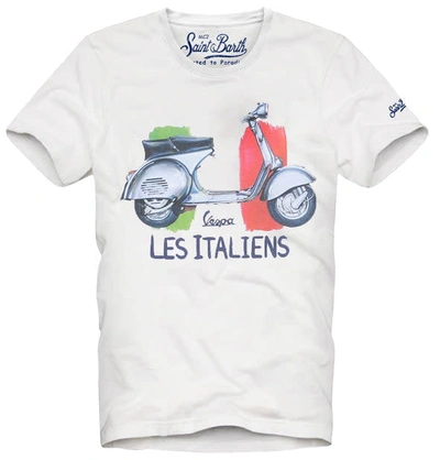 Mc2 Saint Barth Kids' Boys T-shirt Watercolor Vespa® - Vespa® Special Edition In White