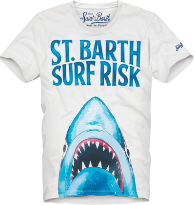 Mc2 Saint Barth Kids' Boys T-shirt Saint Barth Surf Risk In White