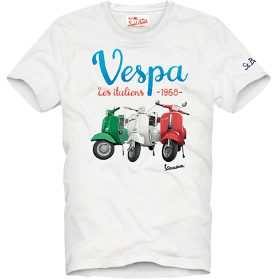 Mc2 Saint Barth Kids' Vespa Les Italiens Boy T-shirt Vespa® Special Edition In White