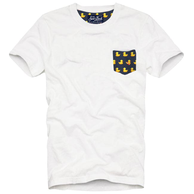 Mc2 Saint Barth Kids' Boy T-shirt With Ducky Printed Pocket