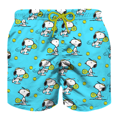 Mc2 Saint Barth Kids' Boy Swim Shorts With Snoopy Print Snoopy - Peanuts Special Edition In Green