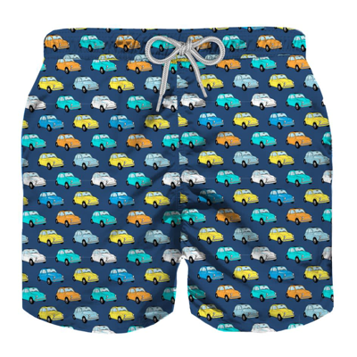 Mc2 Saint Barth Kids' Boy Swim Shorts With Fiat 500 Car Print Fiat© 500 Special Edition