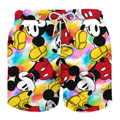 Mc2 Saint Barth Kids' Boy Swim Short With Mickey Mouse Print ©disney Special Edition In Multicolor