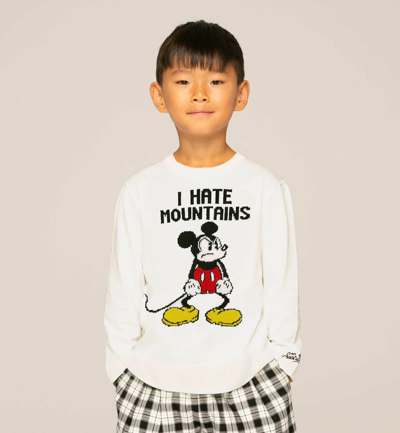 Mc2 Saint Barth Kids' Boy Sweater With Mickey Mouse Jacquard Print ©disney Special Edition In White