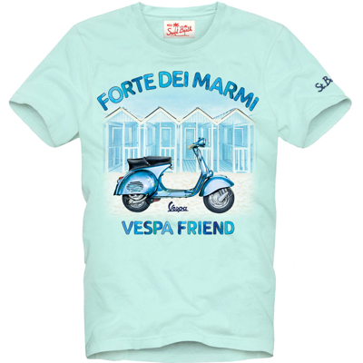 Mc2 Saint Barth Kids' Boy Cotton T-shirt With Vespa Print Vespa® Special Edition In Green