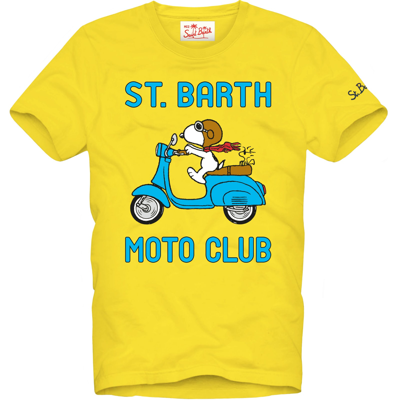 Mc2 Saint Barth Kids' Boy Cotton T-shirt With Snoopy Print Snoopy - Peanuts Special Edition In Yellow