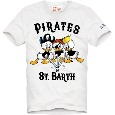 Mc2 Saint Barth Kids' Boy Cotton T-shirt With Dewey, Huey, Louie Print ©disney Special Edition In White