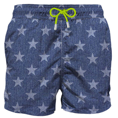 Mc2 Saint Barth Blue Stars Mid-length Swim Shorts