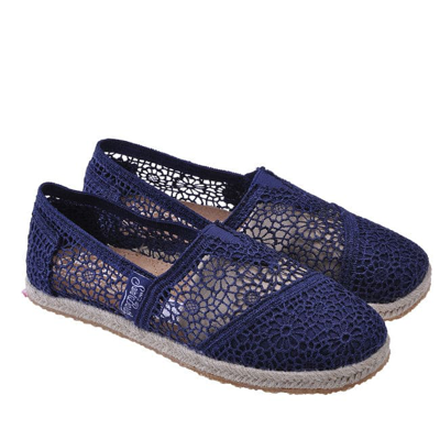 Mc2 Saint Barth Black Macramè Espadrillas For Woman In Blue