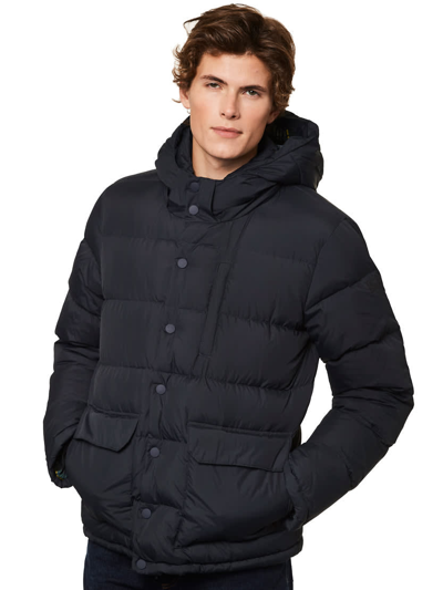 Mc2 Saint Barth Blue Hooded Down Padded Jacket