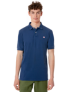 MC2 SAINT BARTH BLUE DENIM PIQUET POLO WITH ST. BARTH LOGO