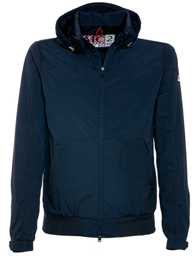 Mc2 Saint Barth Blu Navy Zip Jacket In Blue