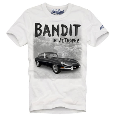 Mc2 Saint Barth Bandit In St.tropez Man T- Shirt In White