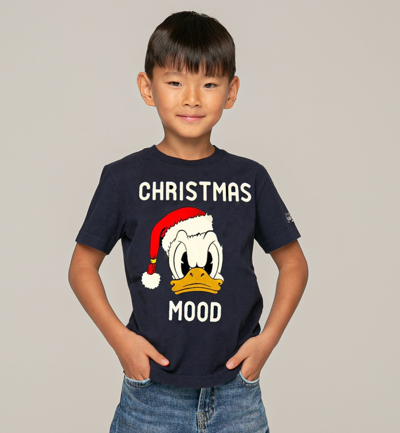 Mc2 Saint Barth Kids' Christmas Mood Donald Duck Boy T-shirt - ©disney Special Edition In Blue